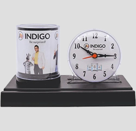 Table Clock With Revolving Pen Stand